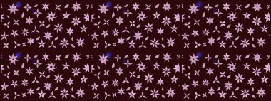 Raster illüstrasyonu. Kahverengi renklerde bahar çiçekleri. Çiçek ve yapraklı karalama şeklinde Raster çiçek deseni.