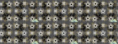 Gri, nötr ve kahverengi renklerde altın tekrarlayan elementler içeren soyut bir arka plan. Eskiz oryantal klasik altın desen.