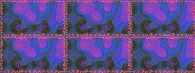 Çiçeksel mor, dikişsiz desen. Raster çiçek izi. Klasik taslak çizimi.