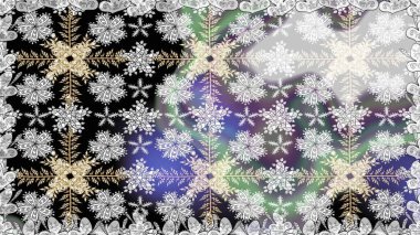 Çiçeksel fantezi tasarımı, parlak bir arka planda, kusursuz bir desen. Renkli Bahar Temalı Kusursuz Arkaplan. Düz Çiçek Elementleri Tasarımı.