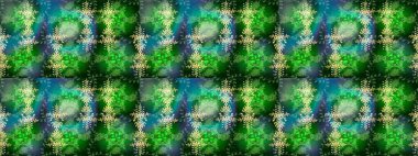 Yeşil, mavi ve nötr kar taneleri. Kar tanelerinin soyut arkaplanlı Noel şablonu. Raster illüstrasyonu. Noel ve yeni yıl moda baskıları için tatil tasarımı. Renkler.