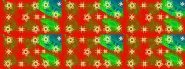 Kırmızı, yeşil ve kahverengi ikon silueti. Raster illüstrasyonu. Kutlamanın sembolü. Noel tasarımı için. Yeni yıl tabelası. Kar taneleri kışı kırmızı, yeşil ve kahverengi renklerde izole edilir.