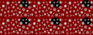 Küçük kırmızı çiçeklerle oldukça eski bir besin torbası deseni. Tekstil, kumaş, kapaklar, duvar kağıtları, baskı, paket, koleksiyon defteri, örgü, dekupaj için çiçek arkaplanı..