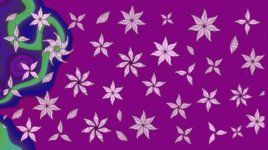 Davetiye ve kartpostal tasarımı için dekoratif çiçek unsurları. Poster ya da kapak için arka plan. Şirin, zarif çiçekler Raster illüstrasyonu. Tekstil için figür. Yapraklı çizim deseni.