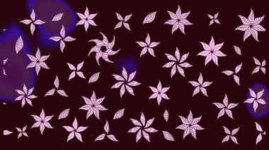 Şirin çiçek elementleri. Düz Çiçek Elementleri Tasarımı. Raster illüstrasyonu. Taslak desenli, modaya uygun kumaş deseni. Renkli Bahar Teması çizim şablonu.