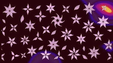 Tekrar eden çiçek arkaplanı, zarif kahverengi çiçek duvar kağıdı. Kahverengi renkler üzerine çiçek desenli çizimler, el yapımı papatyalar, papatyalar..