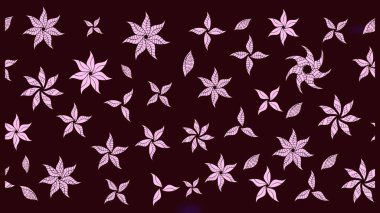 Sevimli çiçek raster deseni. Sketch Colour Spring Theme eskiz kalıbı. Kahverengi renkli çiçekler. Düz Çiçek Elementleri Tasarımı.