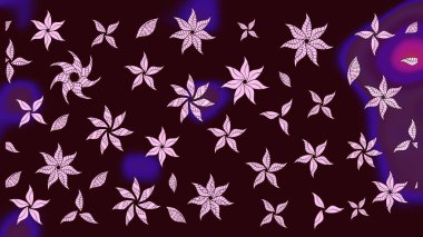 Çiçek tasarımı için inanılmaz bir kolaj cenneti tarzı. Çiçekli zambakların eskiz geçmişi. Parlak çiçekli kolaj çiçekleri kahverengi.