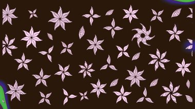 Kahverengi renkli etnik çiçeklerin olduğu zarif bir eskiz modeli. Asya Tekstil 'inde Raster Çiçek İllüstrasyonu.