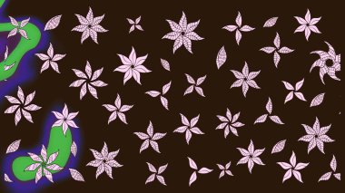 Raster illüstrasyonu. Kahverengi renkte kahverengi papatya deseni. Kahverengi renklerde.