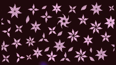 Düz Çiçek Elementleri Tasarım Raster illüstrasyonu. Çiçek desenli eskiz. Renkli Bahar Teması eskiz kalıbı. Kahverengi renkte çiçekler.