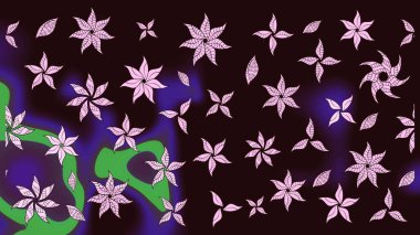 El çizimi çiçekli soyut çizim kalıbı. Kahverengi renkli çiçekler. Raster illüstrasyonu.