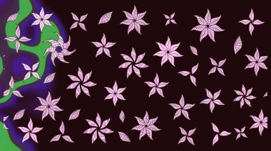 Renkli grunge, soyut arkaplanı colokahverengi çiçeklerle süslüyor. Nakış desenli çiçek deseni. İzler, kumaş, duvar kağıtları, tekstil için raster dokusu.