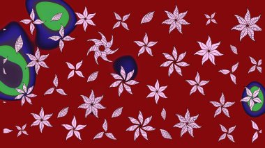 Parlak çiçekli kolaj çiçeği kırmızısı. Çiçek tasarımı için inanılmaz bir kolaj cenneti tarzı. Çiçekli zambaklar eskiz arka planı.