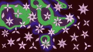 Moda baskıları için zarif bir şablon. Motley illüstrasyonu. Kahverengi çiçekli bahar çiçekleri. Küçük renkli çiçekler. Küçük çiçekte şirin desenler.