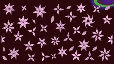 Raster düz çiçek çizim deseni. Kahverengi renkli çiçekler. Tasarım hediye paketi, tebrik kartları, posterler ve afiş tasarımı.