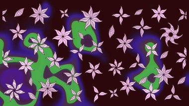 Kahverengi renklerde. Kahverengi renkte kahverengi papatya deseni. Raster illüstrasyonu.