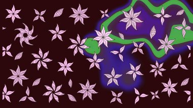 Kahverengi renkli çiçekler. Çiçekli eskiz çizimi. Renkli Yaz Temalı eskiz kalıbı. Düz Çiçek Elementleri Tasarımı.