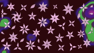 Kahverengi renkte çiçekli çiçek deseni. Suluboya tarzında kahverengi renkte çiçekler.