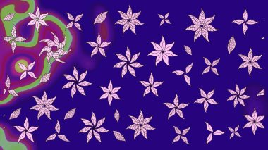 Mavi renkte çiçek çizimi. Şatafatlı bahar bahçesi dokusu. Çiçek deseni. Raster illüstrasyonu. Mavi renkte çiçekler.