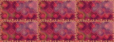 Sevgililer günü ve tebrik kartı konsepti için şık bir davetiye. Mor renkte manzaralı çiçek deseni. Üst manzara, yumuşak stil. Çiçek kompozisyonu, el boyası, hassas şablon..