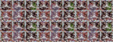 Raster illüstrasyonu. Güzel kumaş deseni. Güzel karalama çiçekleri olan kusursuz çiçek desenleri. Küçük çiçekte sevimli çiçek deseni var..