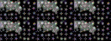 Renkli arka planda izole tatlı kar taneleri. Raster illüstrasyonu. Güzel kar tanesi ikonu. Web için güzel kar tanesi simgesinin basit gösterimi.