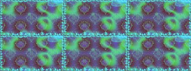 Raster illüstrasyonunda kusursuz çiçek deseni. Düz Çiçek Elementleri Tasarımı. Renkli Yaz Temalı Kusursuz Arkaplan. Yeşil renkte çiçekler.