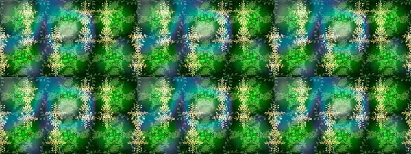 Yeşil, mavi ve nötr kar taneleri. Kar tanelerinin soyut arkaplanlı Noel şablonu. Raster illüstrasyonu. Noel ve yeni yıl moda baskıları için tatil tasarımı. Renkler.