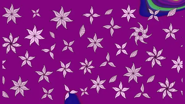 Raster çiçek desenleri çiziyor. Vadinin çiçekleri mor renklerde.