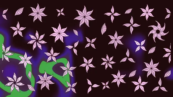 El çizimi çiçekli soyut çizim kalıbı. Kahverengi renkli çiçekler. Raster illüstrasyonu.