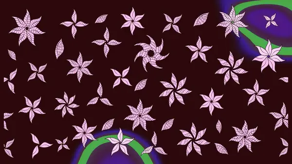 Çiçek çelengi. Raster illüstrasyonu. Eski moda arka plan. Güzel, parlak, pürüzsüz kumaş, tuval. Desen, çizim, çiçek sınırı. Kıvırcık, parlak örgü.