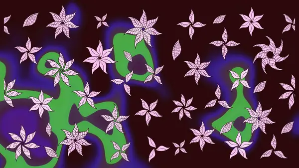 Kahverengi renklerde. Kahverengi renkte kahverengi papatya deseni. Raster illüstrasyonu.