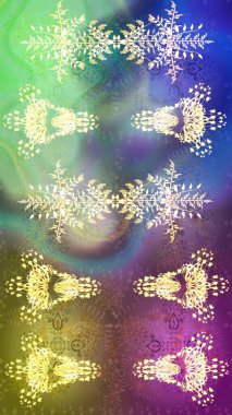 Raster resim. Düz tasarım. Raster güzel kar taneleri renkli arka plan üzerinde. İzole kar tanesi simgesi.