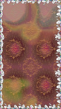 Çiçekli karalama şeklinde Raster çiçek deseni. Kahverengi renkli çiçekler. Nazik, sevimli çiçek arkaplanı..