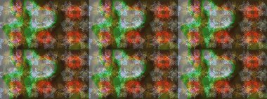 Kış kar taneleri, raster arka plan. Yüzey için tekrarlanan doku, ambalaj kağıdı, kahverengi, yeşil ve gri renkte kar tanesi.