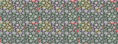 Raster deseni. Karalama çiçekleri çizim kalıbı. Sanat, çiçeklere ilham verir ve arka plan bırakır. Yeşil el çizimi desen.