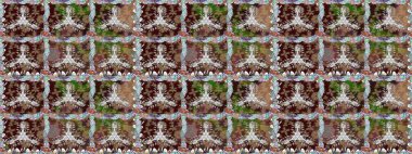 Düz Çiçek Elementleri Tasarımı. Karalama çiçeği. Zentangle soyut çiçekleri. Raster illüstrasyonu. Renkli Bahar Temalı Kusursuz Arkaplan. Şirin kumaş deseni.