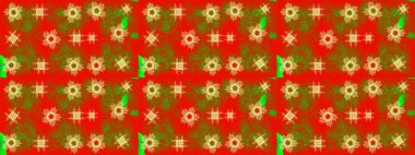 Kırmızı, kahverengi ve turuncu renkli kristal kar tanesi. Raster illüstrasyonu.