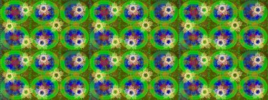 Kar taneli yeşil, mavi ve kahverengi renkler. Renkli arka planda izole tatlı kar taneleri. Raster illüstrasyonu.