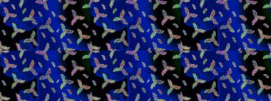 Renkli arka planda güzel kar taneleri. Raster kar taneleri deseni. Raster illüstrasyonu.