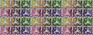 Çiçek buketleriyle klasik tarzda kusursuz desenler. Tarafsız renklerde. Raster illüstrasyonu.