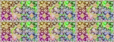 Tarafsız renklerde, altın elementlerle pürüzsüz bir desen. Şam tasarım için kusursuz desen.