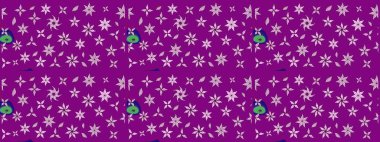 Yumuşak, bahar çiçekli arka plan. Çiçekli karalama şeklinde Raster çiçek deseni. Mor renkte çiçekler.