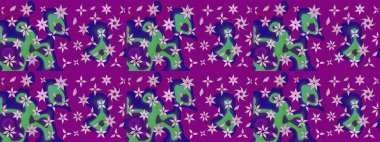 Raster illüstrasyonundaki çiçek desenli çizim. Mor renkli çiçekler. Düz Çiçek Elementleri Tasarımı. Renkli Yaz Teması çizim şablonu.