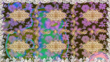 Barok tarzında kusursuz bir doğulu süsü. Geleneksel klasik altın desen. Altın elementlerle nötr renklerde altın desen. Raster doğulu süsü.