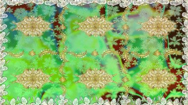 Kusursuz ahşap oyma. Patina. Küçük bir alan derinliği. Altın kaplamalı yeşil fon. Oyma. Yeşil renkli ve altın elementli desen. Klasik mobilya tarzı. Lüks mobilyalar..