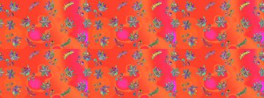 Basit bir kar tanesi. Turuncu, pembe ve kırmızı renklerde şirin kar taneleri. Soyut duvar kâğıdı, ambalaj dekorasyonu. Kışın sembolü, mutlu noeller, mutlu yeni yıl kutlaması Raster illüstrasyonu..