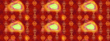 Raster illüstrasyonu. Raster deseni. Kırmızı, turuncu ve sarı renklerde. Soyut çiçek çizim kalıbı arka planı. Küçük çiçekte sevimli çiçek deseni var..