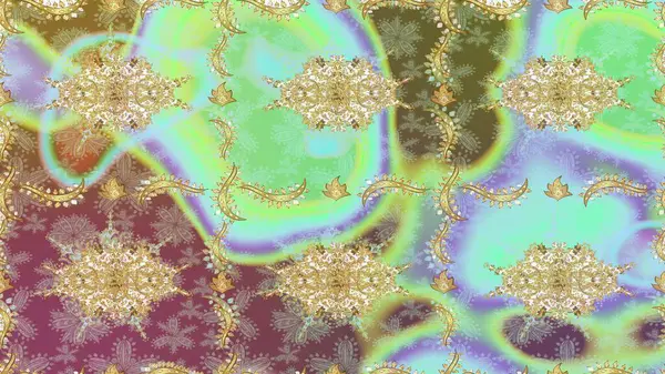 Kusursuz raster arka plan. Duvar kâğıdı barok, İspanyol kumaşı. Kusursuz çiçek deseni. Tarafsız renklerde grafiksel modern kusursuz desen.